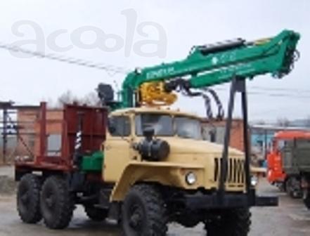 Лесовозный тягач на шасси Урал - 43204 с новым гидроманипулятором Атлант С90