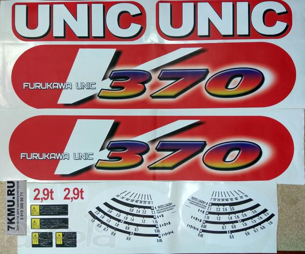 Комплект наклеек для КМУ UNIC URV370